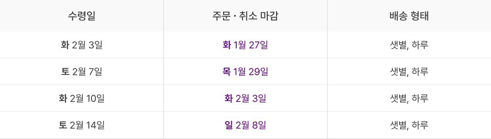 설 명절 예약 배송 안내