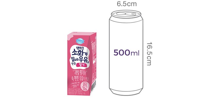 [덴마크] 소화가 잘되는 우유로 만든 딸기우유 (190mL X 24입)