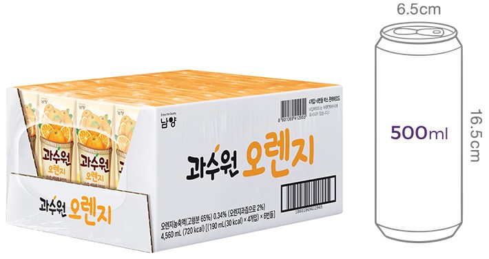 [남양] 과수원 오렌지 주스 (190mL X 24개)
