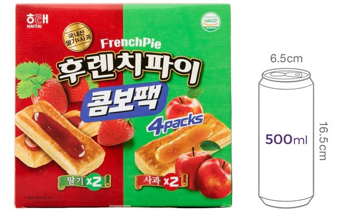 [해태] 후렌치파이 딸기&사과 콤보팩 768g