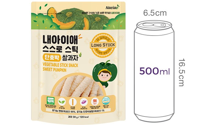 [내아이애] 스스로 스틱 단호박 쌀과자 30g
