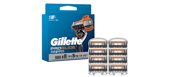 [질레트] 프로글라이드 매뉴얼 면도날 8입
