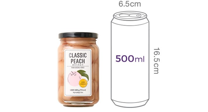 [클래식농원] 복숭아 병조림 490g (핑크백도)