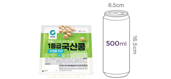[청정원] 1등급 국산콩 부침용 두부 400g