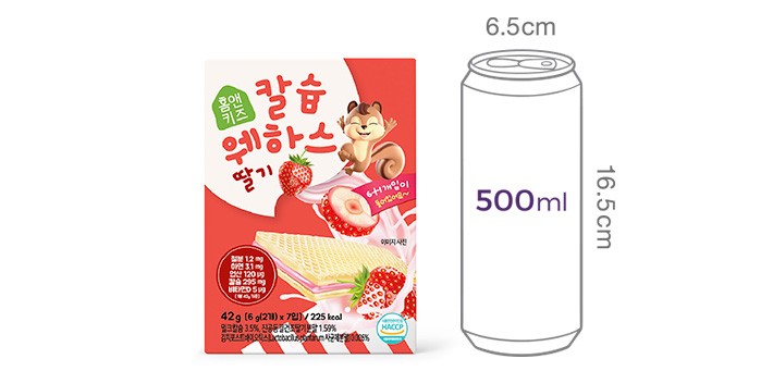 [홈앤키즈] 칼슘웨하스 딸기 42g