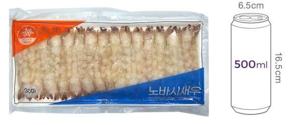 [피쉬쉘] 튀김용 노바시새우 30미 300g (중, 냉동)