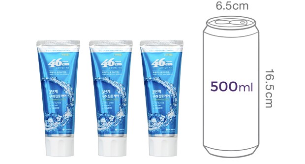 [페리오] 46CM 치약 3개입_롱래스팅 쿨민트