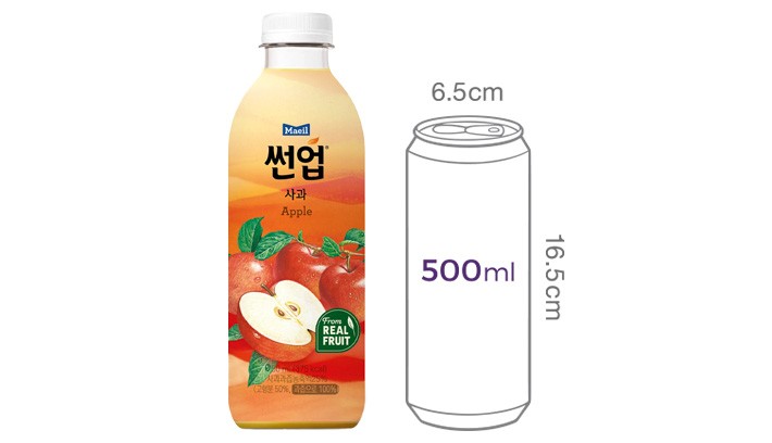 [썬업] 100% 과즙 사과 주스 750mL