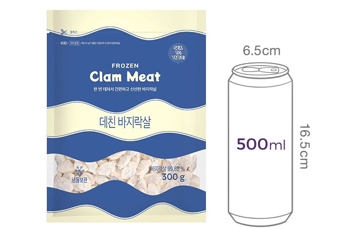 [Sea to table] 데친 바지락살 300g (중,냉동)