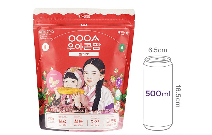 [우아] 콘팝 딸기맛 40g