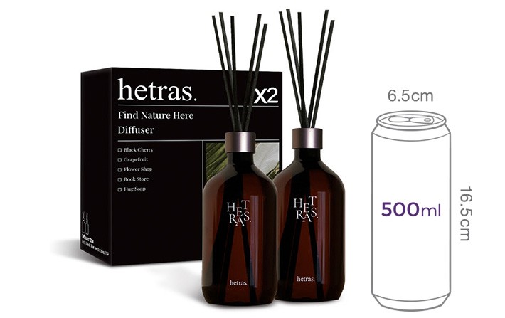 [헤트라스] 프리미엄 디퓨저 500ml x 2개입 호텔우드