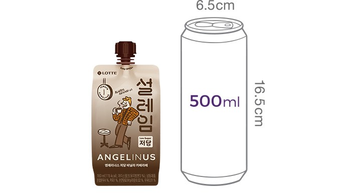 [롯데웰푸드] 저당 설레임 엔제리너스 바닐라 카페라떼 160mL