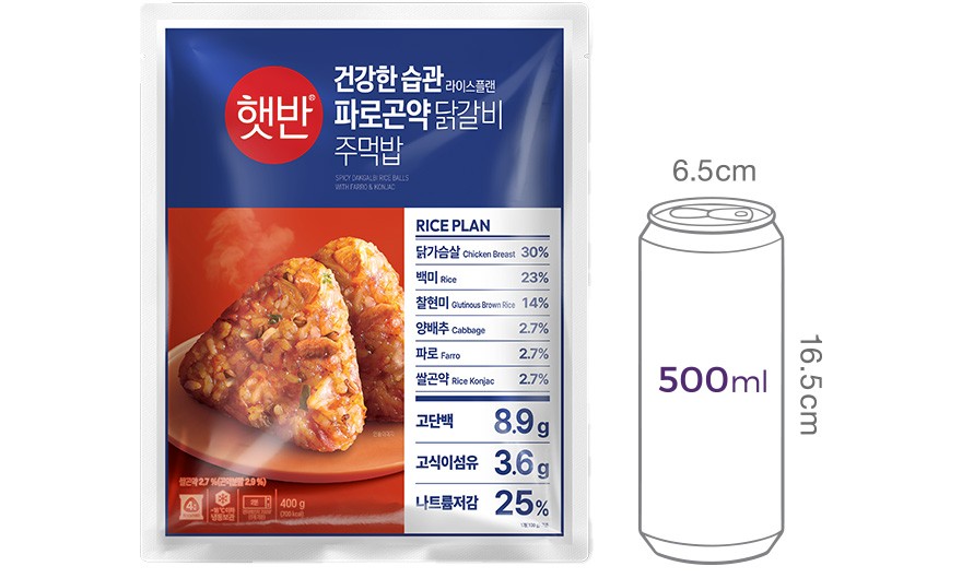 [햇반] 파로곤약 닭갈비 주먹밥 (4개입)