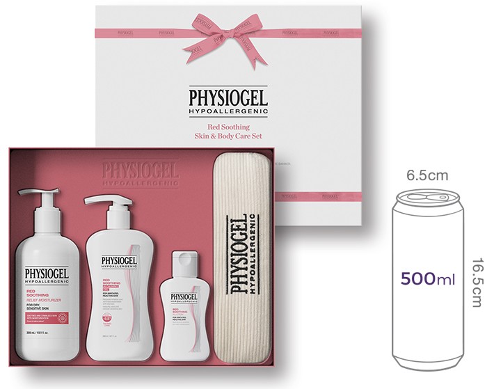 [피지오겔] 레드 수딩 바디케어세트(모이스처라이저 300ml+카밍젤 200ml+AI로션 50ml+파우치+쇼핑백)