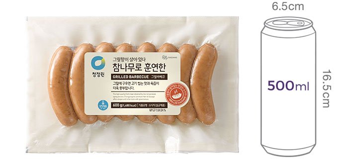 [청정원] 참나무로 훈연한 그릴바베큐 소시지 600g