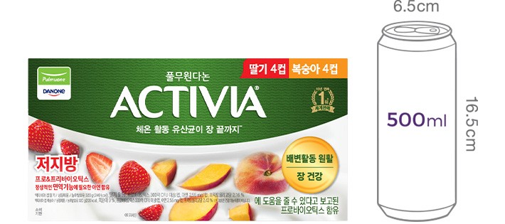 [풀무원다논] 액티비아 딸기복숭아 (80g X 8개)