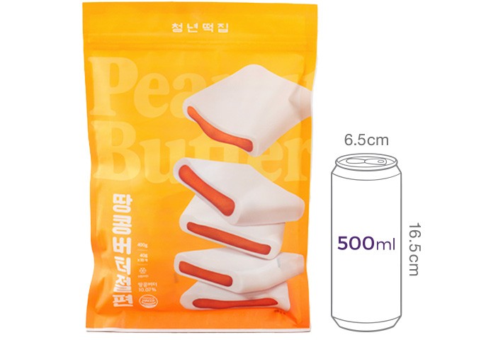 [청년떡집] 저당 땅콩버터 절편 400g
