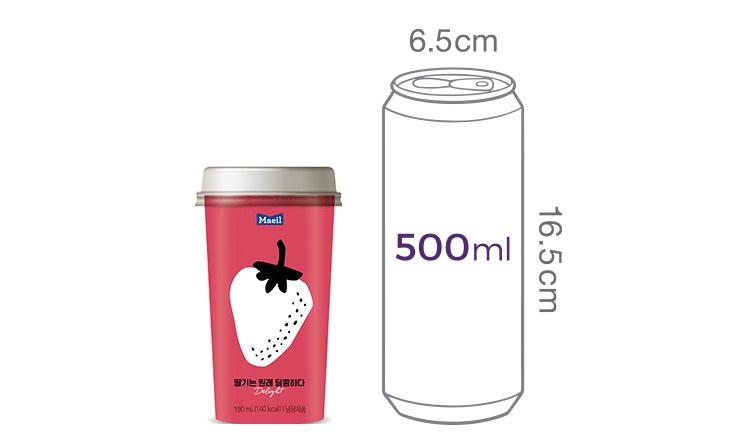 [매일] 딸기는 원래 달콤하다 컵우유 190mL