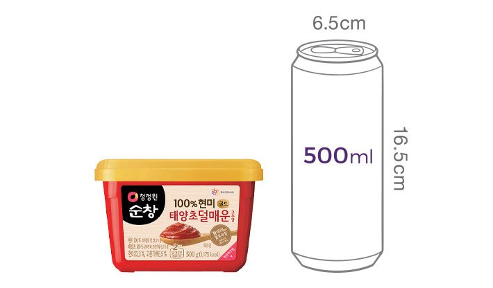[청정원] 순창 (현미)덜매운 고추장 500g