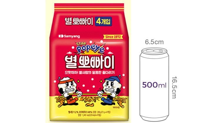 [삼양] 별뽀빠이 72g X 4개입