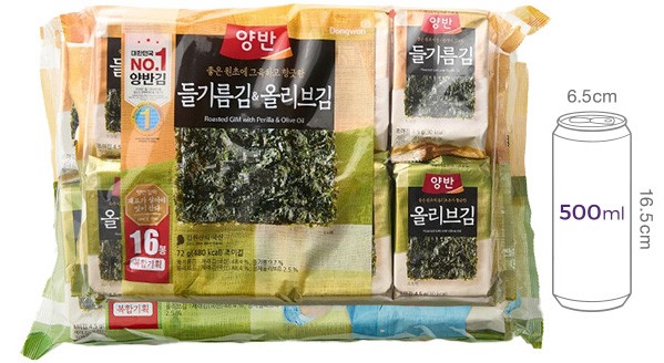 [동원] 양반 들기름올리브 복합 식탁김 16봉