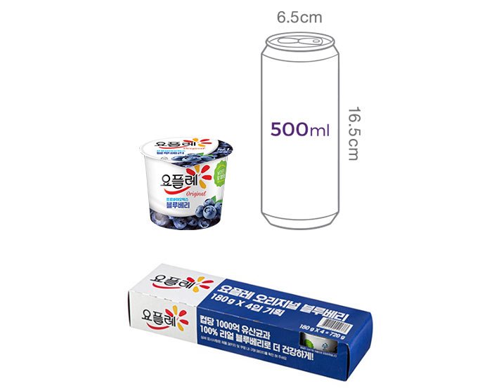 [빙그레] 요플레 블루베리 180g*4입