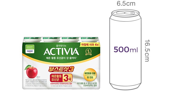 [풀무원다논] 액티비아 부스트샷3 사과 (100mL X 4입)