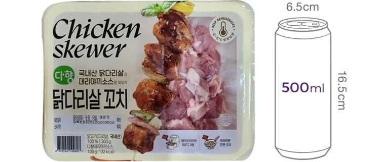 [다향오리] 닭다리살 꼬치 300g (데리야끼소스 100g 별도)