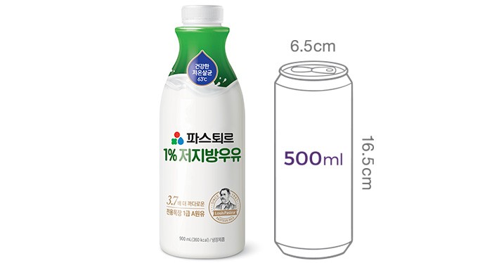 [파스퇴르] 저온살균 저지방 우유 900mL