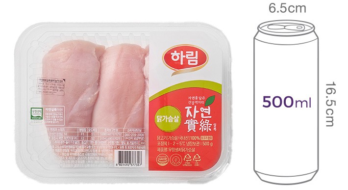 [자연실록] 무항생제 닭 가슴살 500g