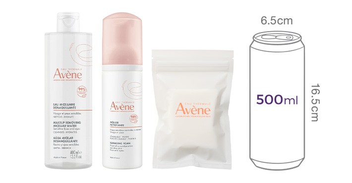 [아벤느] 피부 진정 클렌징 루틴 기획세트 (미셀라 워터 400mL, 젠틀포밍 클렌저 150mL, 스킨케어 패드 10매)