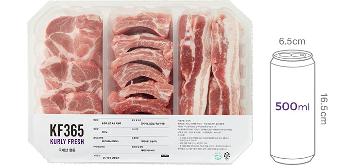 [KF365] 한돈 삼겹/목살/등갈비 모둠 600g (냉장)