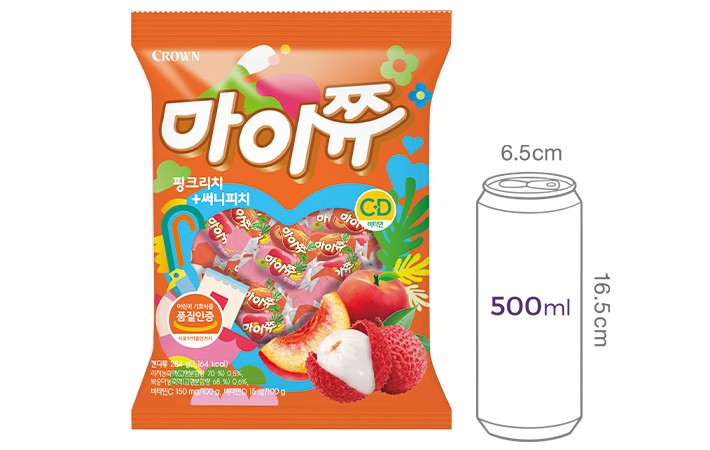[크라운] 마이쮸 핑크리치 & 써니피치 284g