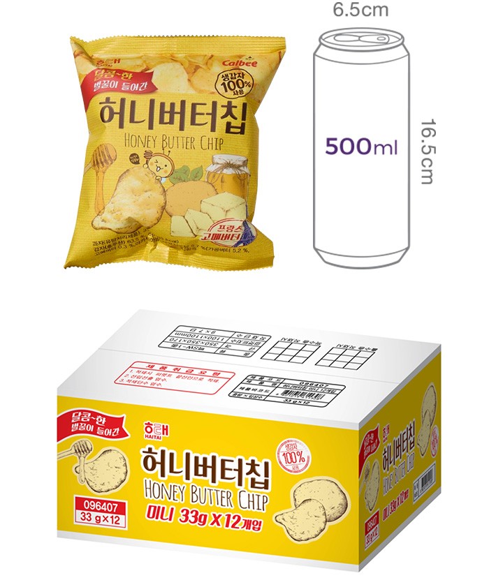 [해태] 허니버터칩 미니 박스 33g x 12개입
