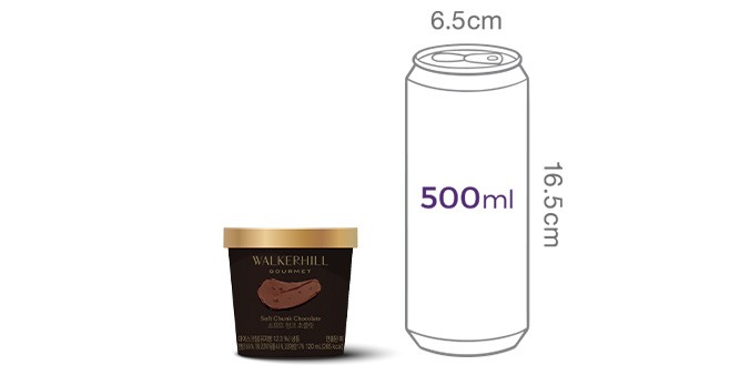 [워커힐고메] 미니컵 소프트 청크 초콜릿 120mL