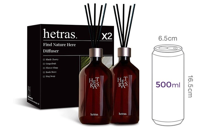 [헤트라스] 프리미엄 디퓨저 500ml x 2개입 북스토어