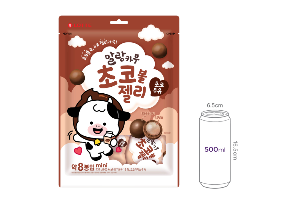 [롯데] 말랑카우 초코볼젤리 초코우유 134g