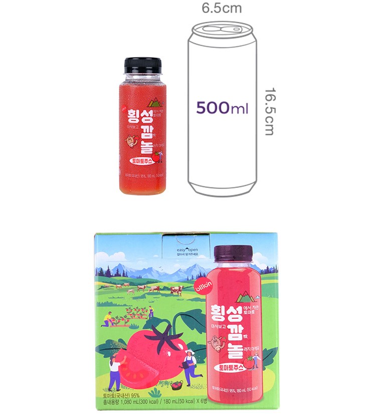 [횡성깜놀] 국산 냉동 토마토주스 (190mL X 6개)