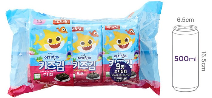 [광천김] 핑크퐁 키즈 도시락김 9봉