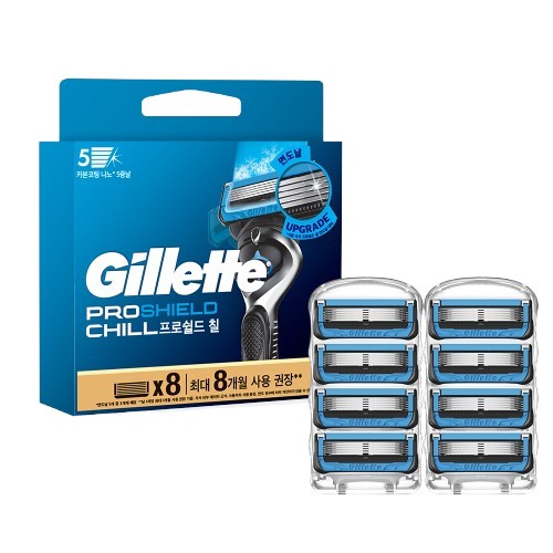 [질레트] 프로쉴드 칠 면도날 8입