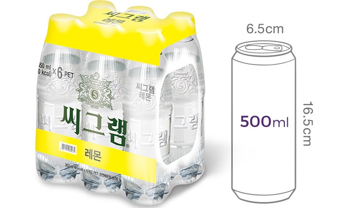 [씨그램] 레몬 무라벨 탄산수 (350mL X 6개)