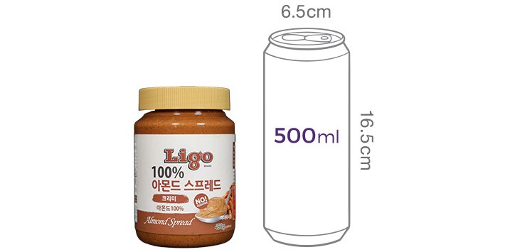 [리고] 100% 아몬드 스프레드 (크리미) 453g