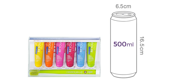 [큐라덴] 큐라프록스 BEYOU 비유치약+잇몸칫솔 미니세트 (치약 10mL 6개+CS5460 1개)