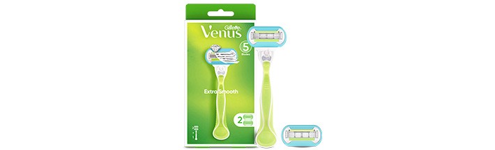 [질레트] 비너스 엑스트라 스무스 여성용 면도기 (핸들1입 + 면도날2입)