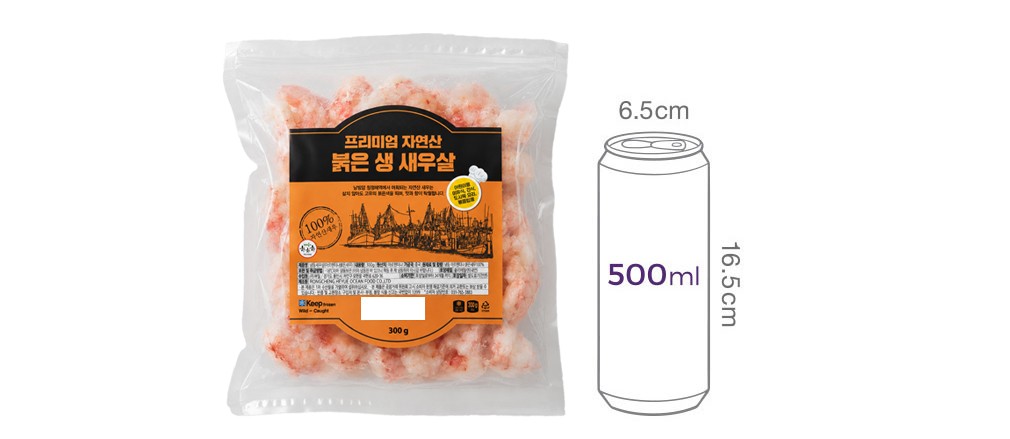 프리미엄 자연산 붉은 생새우살 300g (냉동)