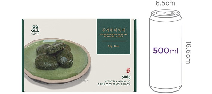 [마음이가] 들깨 현미 쑥떡 (50g X 12개입)
