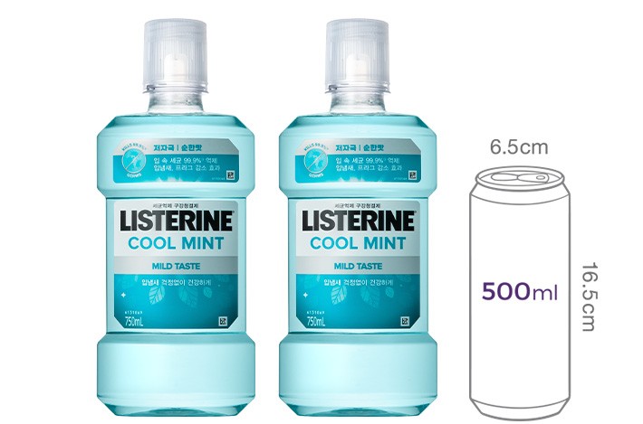 [리스테린] 쿨민트 마일드 구강청결제 750mlx2개입