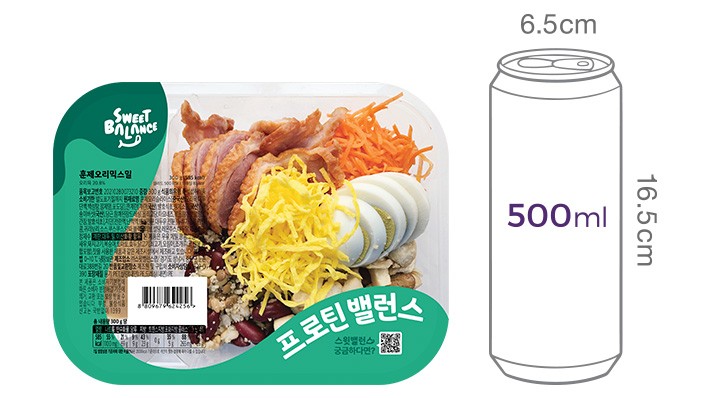 [스윗밸런스] 훈제오리 믹스밀 프로틴 샐러드