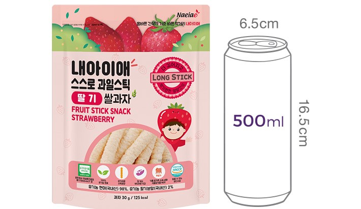 [내아이애] 스스로 스틱 딸기 쌀과자 30g