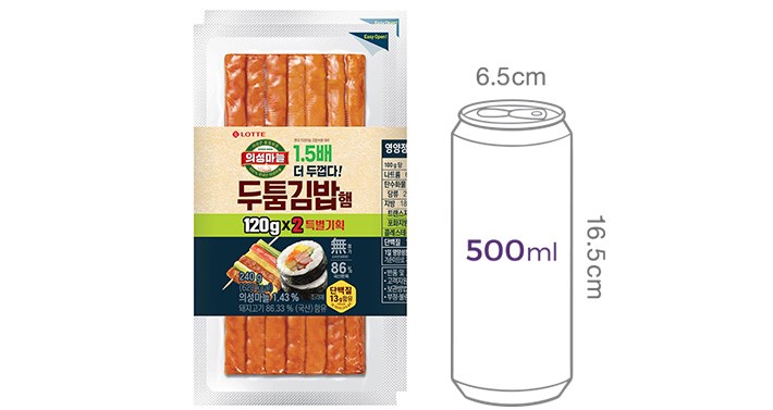 [롯데햄] 두툼김밥햄 240g(120g*2)